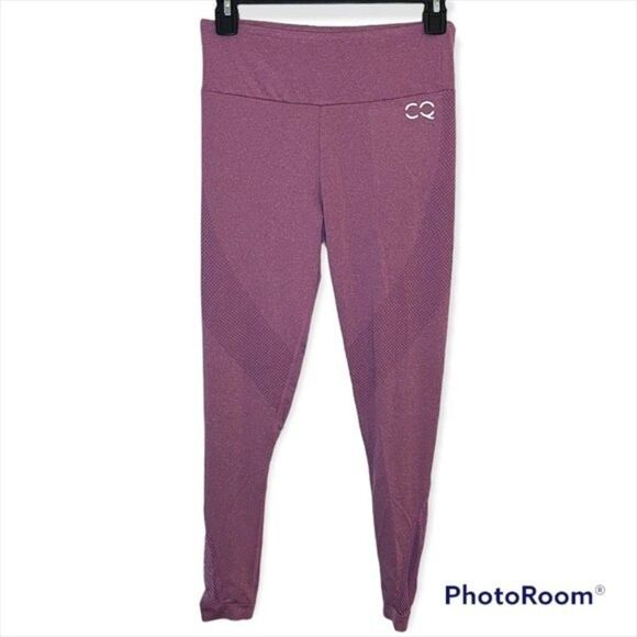 CQ Fitness Women’s Purple Athletic Netted Leggings - Picture 1 of 5